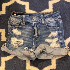 American eagle dark wash jean shorts